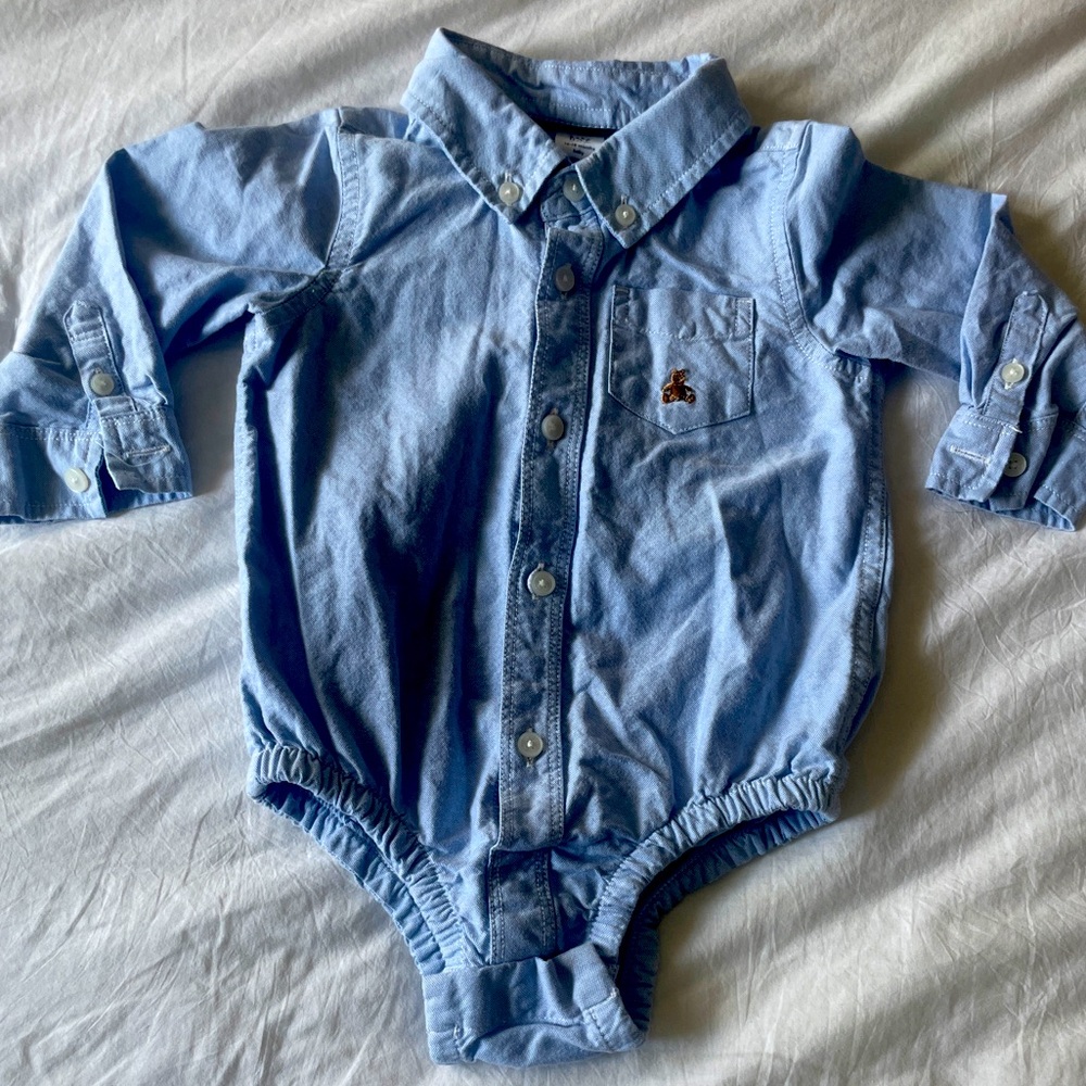 Baby Boy Gap Button Down Shirt/Onesie